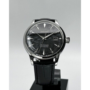 Custom Seiko Mod • Silver Diamond Black Sakura Presage • 40.5mm